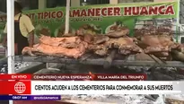 Cementerio Nueva Esperanza es visitado por cientos de personas. Foto: captura de TV