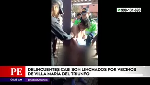 Delincuentes casi son linchados en Villa María del Triunfo. Foto: América Noticias