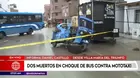 VMT: dos muertos deja choque de bus contra mototaxi