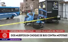 VMT: dos muertos deja choque de bus contra mototaxi - Noticias de vmt