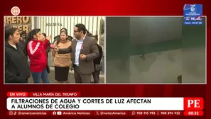 Filtraciones de agua y cortes de luz afectan a lumnos de colegio en Villa María del Triunfo. Foto y video: América Noticias
