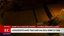 VMT: niña murió tras caerle una roca de gran dimensión sobre su casa 