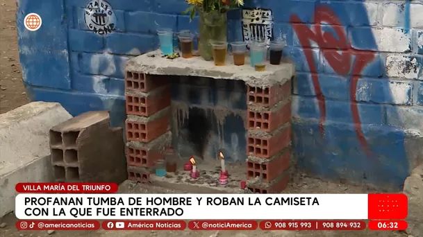Profanan tumba en VMT y roban camiseta a joven asesinado. Foto: América TV