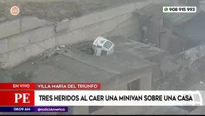 Miniván cayó sobre una casa en Villa María del Triunfo. Foto y video: América Noticias