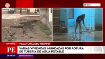 Viviendas inundadas por rotura de tubería de agua potable en Villa María del Triunfo. Foto y video: América Noticias