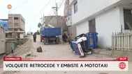 Volquete aplasta mototaxi con madre e hija en Chorrillos