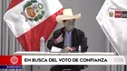 Voto de confianza: Pedro Castillo confirmó que el gabinete irá este jueves al Congreso