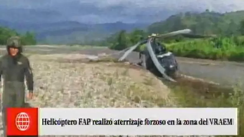 VRAEM: helicóptero FAP realizó aterrizaje forzoso en la zona de Canayre
