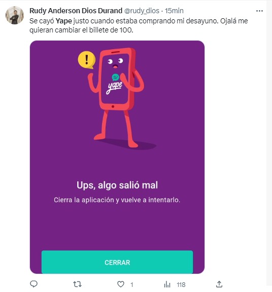 Yape: Usuarios reportan nueva caída de la aplicación de pagos