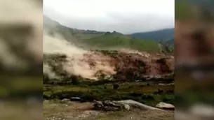 Desprendimiento de cerro se produjo en el distrito de Colonia en Yauyos / Captura: Canal N