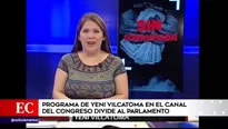 Congresista Yeni Vilcatoma en su programa 'Sin Corrupción'. Foto: América Noticias