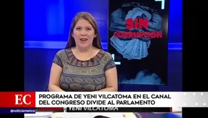 Congresista Yeni Vilcatoma en su programa 'Sin Corrupción'. Foto: América Noticias