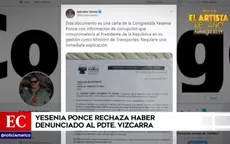 Yesenia Ponce rechazó la supuesta carta que menciona a Martín Vizcarra - Noticias de nikko-ponce