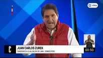 Juan Carlos Zurek, candidato por Somos Perú. Foto: captura de TV