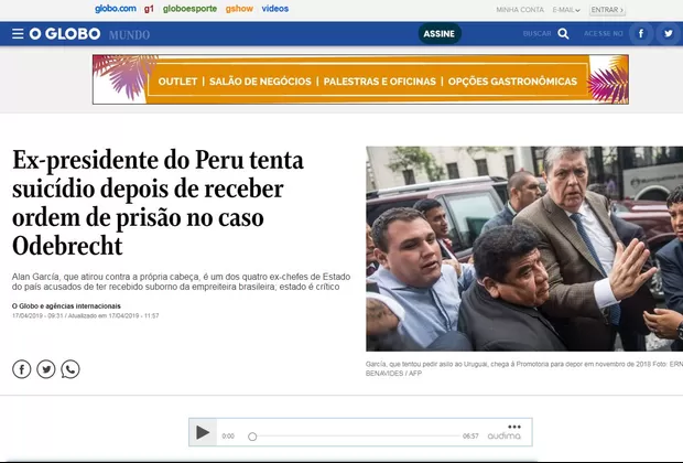 Alan García: medios internacionales informaron así sobre la muerte del expresidente