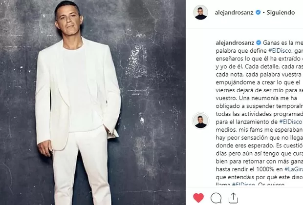 Alejandro Sanz neumonía