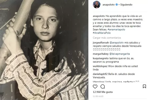 Ana María Polo en su adolescencia