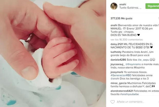 Anahí anunció así el nacimiento de su bebé