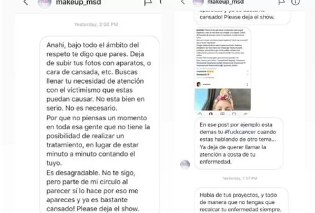 Anahí de Cárdenas y su potente respuesta a usuaria que calificó de “show” su lucha contra el cáncer