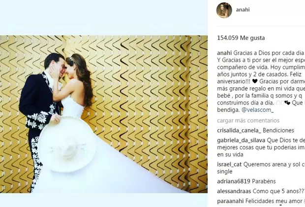 Anahí celebró su aniversario de matrimonio con romántica foto y mensaje
