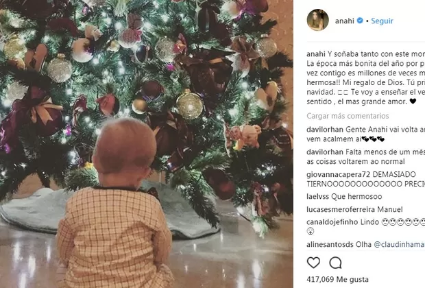 Anahí dedica tierno mensaje a su hijo Manuel por épocas navideñas