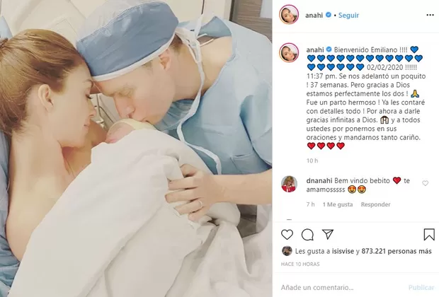 Anahí dio a luz a su segundo hijo de forma prematura
