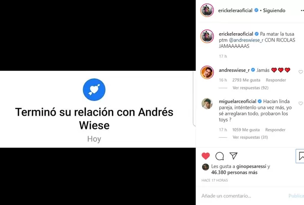 Andrés Wiese: Erick Elera y su divertida reacción tras ampay del actor