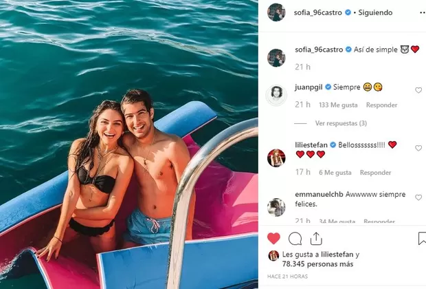 Sofía Castro y Juan Pablo Gil Instagram