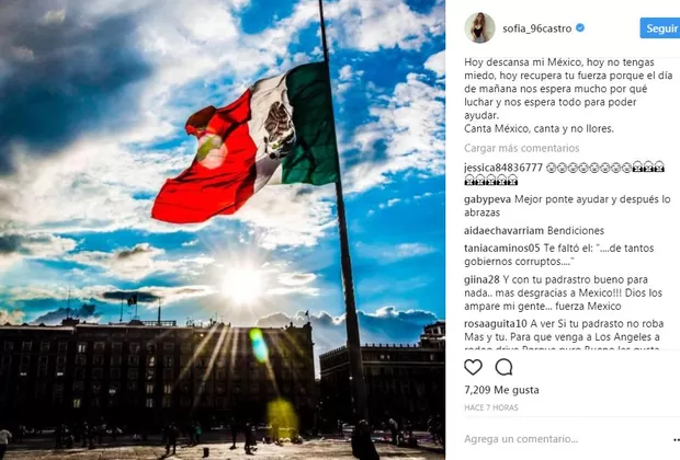 Hija de Angélica Rivera publicó mensaje por terremoto en México y esto pasó