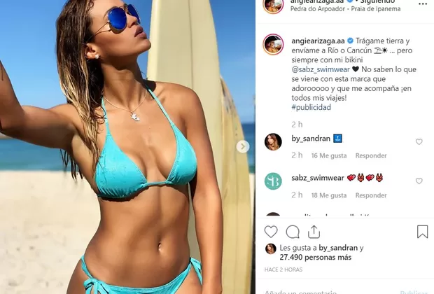 Angie Arizaga recordó viajes a Brasil y Cancún con sensuales fotografías en bikini