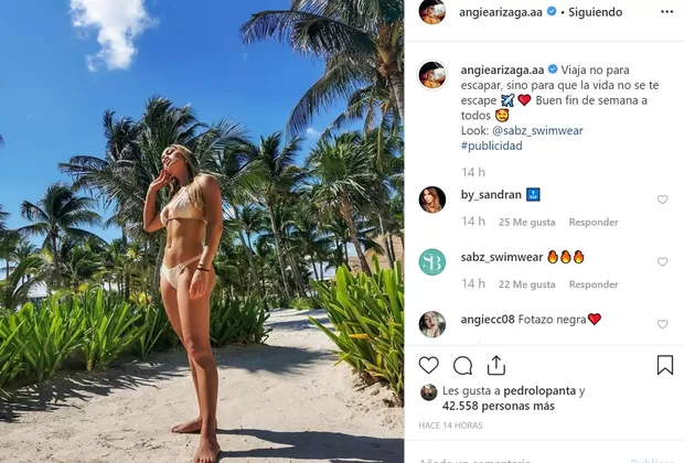 Angie Arizaga vuelve a encender Instagram con fotografía en bikini 