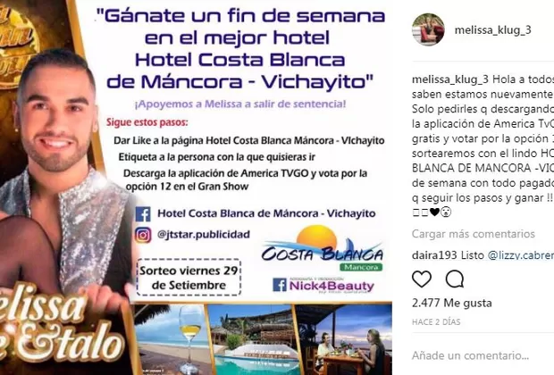 Melissa Klug votos 'El Gran Show'