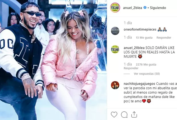 Anuel AA muestra su lado más romántico con Karol G en Instagram