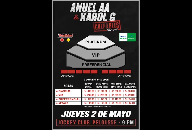 Karol G y Anuel AA en Lima