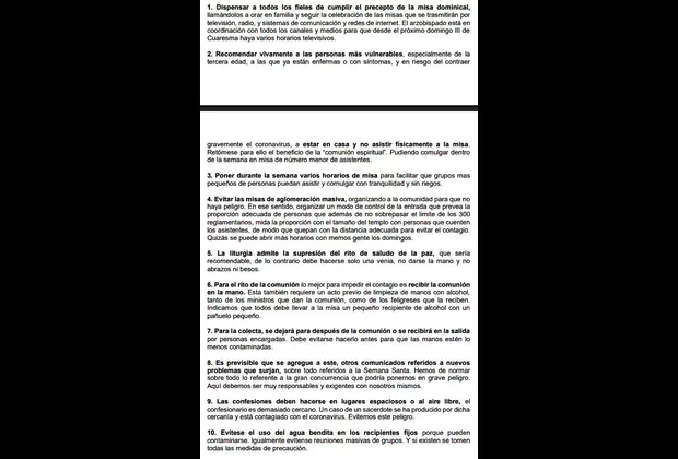 Arzobispado de Lima insta a evitar misas de aglomeración masiva por coronavirus
