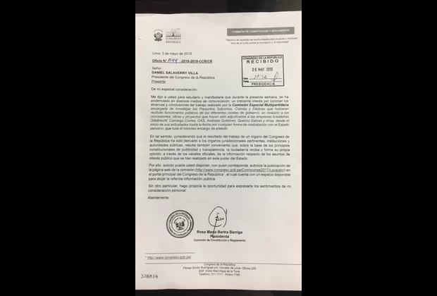 Bartra solicita publicación del informe final de la Comisión Lava Jato 