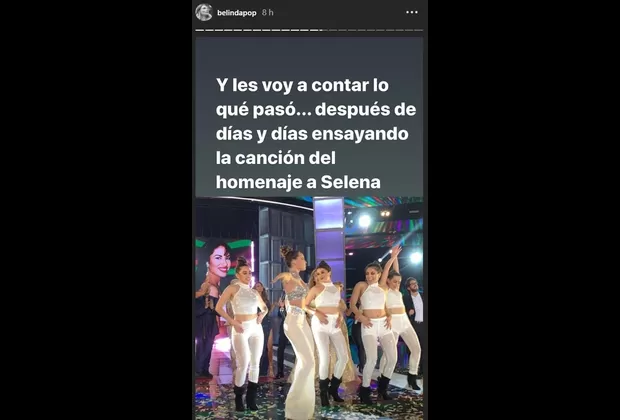 Belinda sufrió falla técnica cuando cantaba tema de Selena