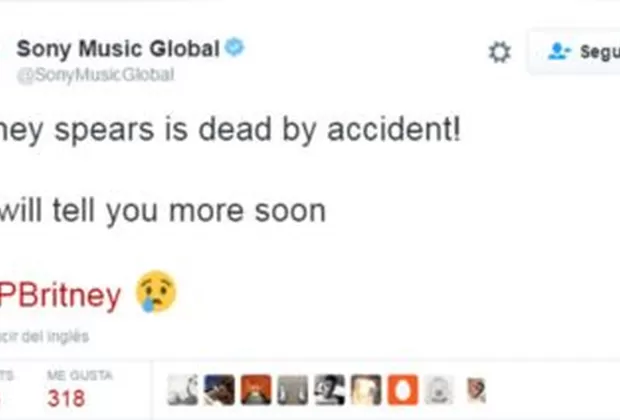 Britney Spears: Sony Music anunció su “muerte” en Twitter