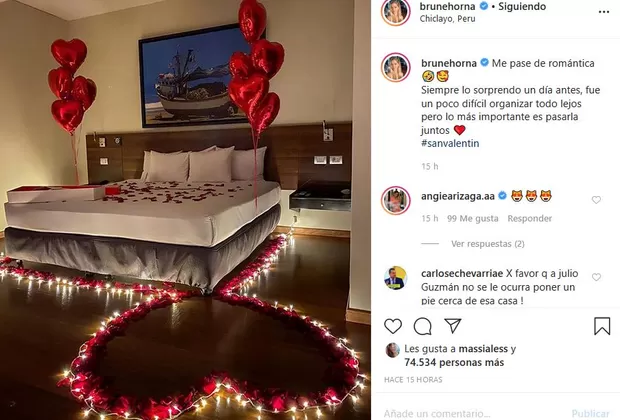 Brunella Horna emocionó a Richard Acuña con detalle por San Valentín