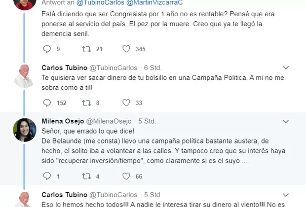 Carlos Tubino: ¿qué contiene el tuit que borró sobre elecciones del 2020?