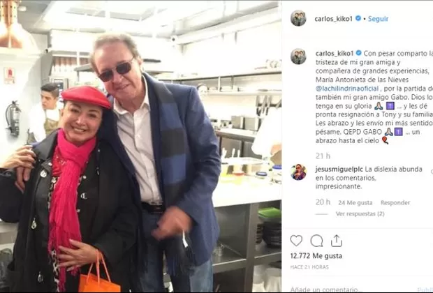 Carlos Villagrán y Edgar Vivar envían sus condolencias a María Antonieta de las Nieves tras la muerte de su esposo