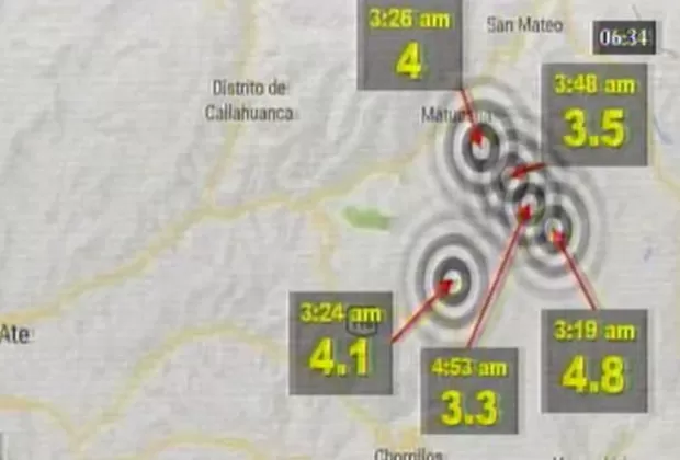 Carretera Central bloqueda tras registrarse 5 sismos en Matucana