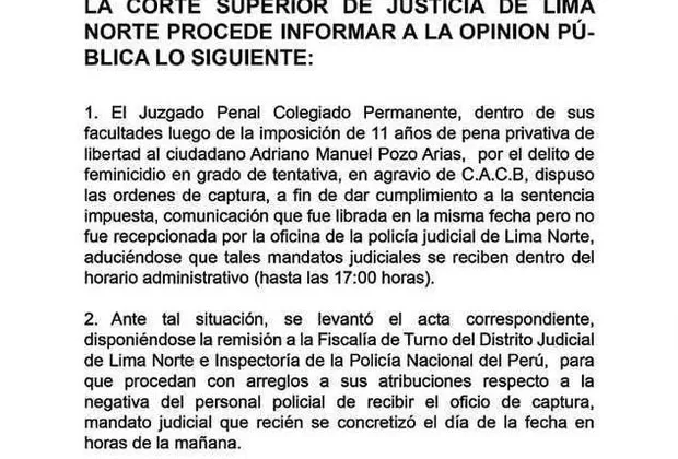 Caso Arlette Contreras: orden de captura contra Adriano Pozo no fue recibida por Policía Judicial