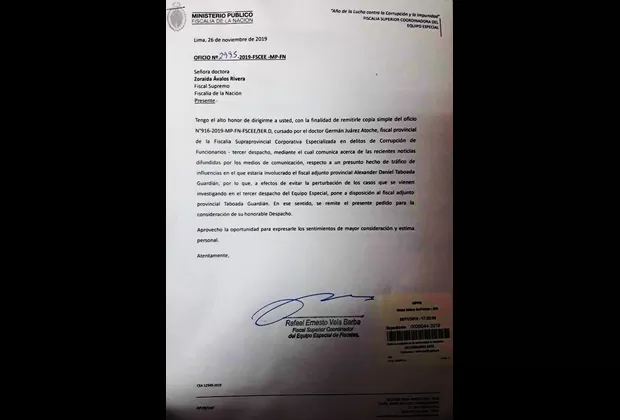 Separan del equipo Lava Jato a Alexander Taboada por caso de César Villanueva