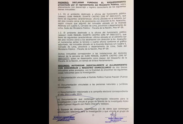 Caso Keiko Fujimori: así fue el allanamiento a la oficina del asesor de Chávarry