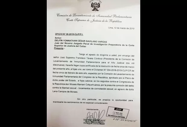 Caso Moisés Mamani: Fiscalía del Callao aún no recibe expediente del congresista