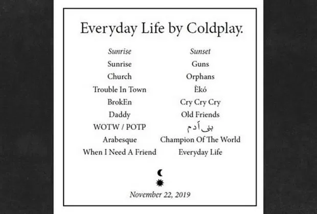 Coldplay revela lista de canciones de nuevo disco en aviso de periódico