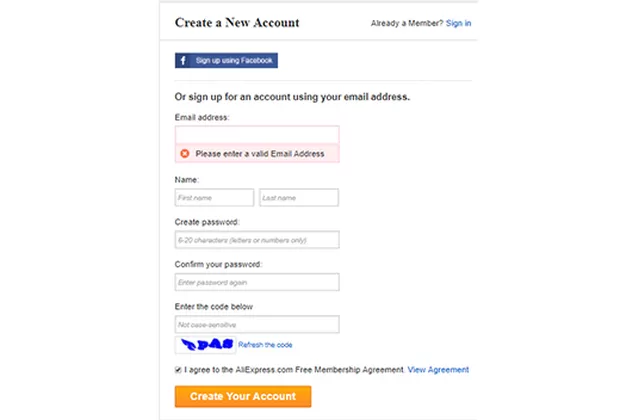 Registrarse-AliExpress