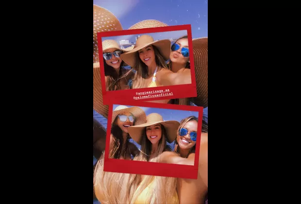 Sheyla Rojas, Paloma Fiuza y Angie Arizaga en yate