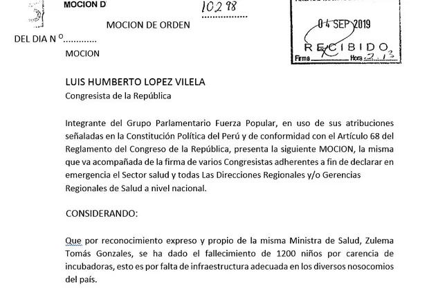 Congreso: piden declarar en emergencia el sector salud por 90 días